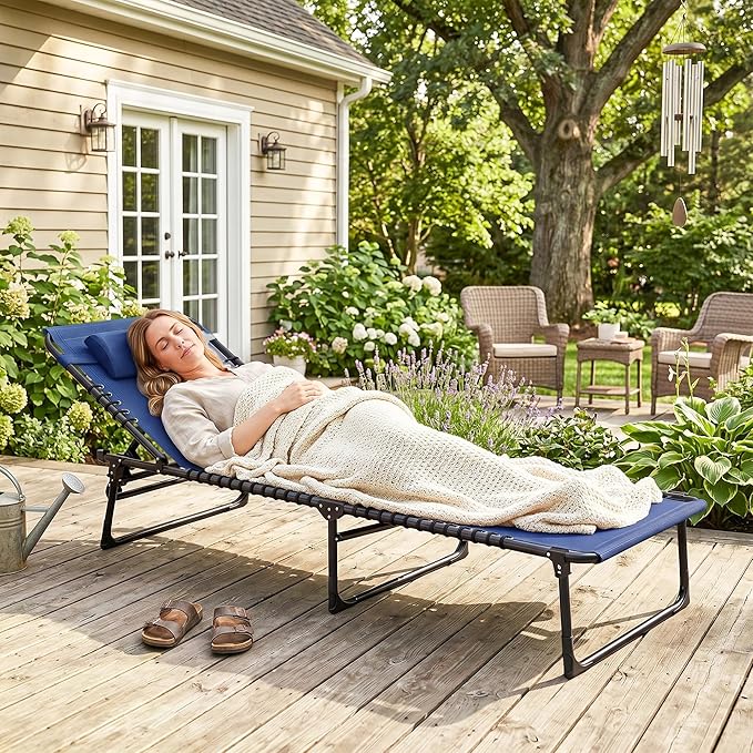Outsunny Folding Chaise Lounge Chair, Patio Sun Tanning Chair, Outdoor Chaise
