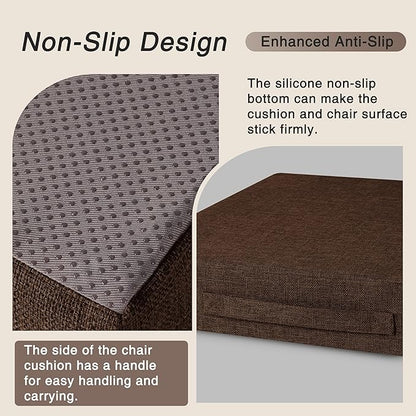 OVOV Recliner Cushions for Elderly 20"x20"x4" Thick Seat Cushion for Recliner Chair Large Square Non Slip Chair Pads with Washable Cover for Armchair Couch Coffee