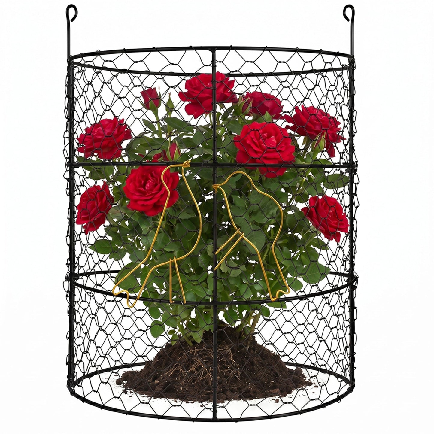 DHAMPOOH Large Plant Protection Cage, 4 Pcs Heavy Duty Chicken Wire Cloche, Metal Protectors for Garden Plants, Protecting Fruits and Seedlings from Rabbits, Squirrels and Other Animals - 14'' x 16”
