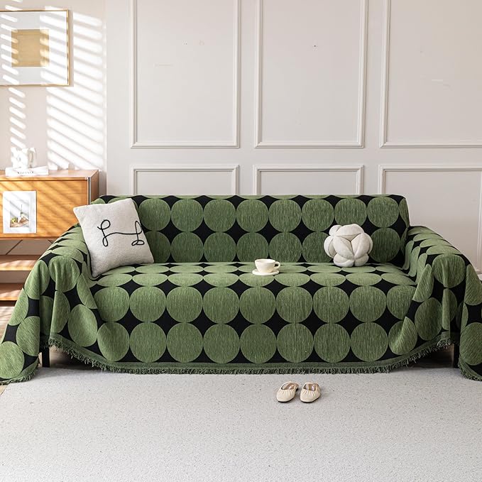 Boho Chenille Couch Cover for Dogs, Non Slip Sofa Cover, Couch Slipcover Covers