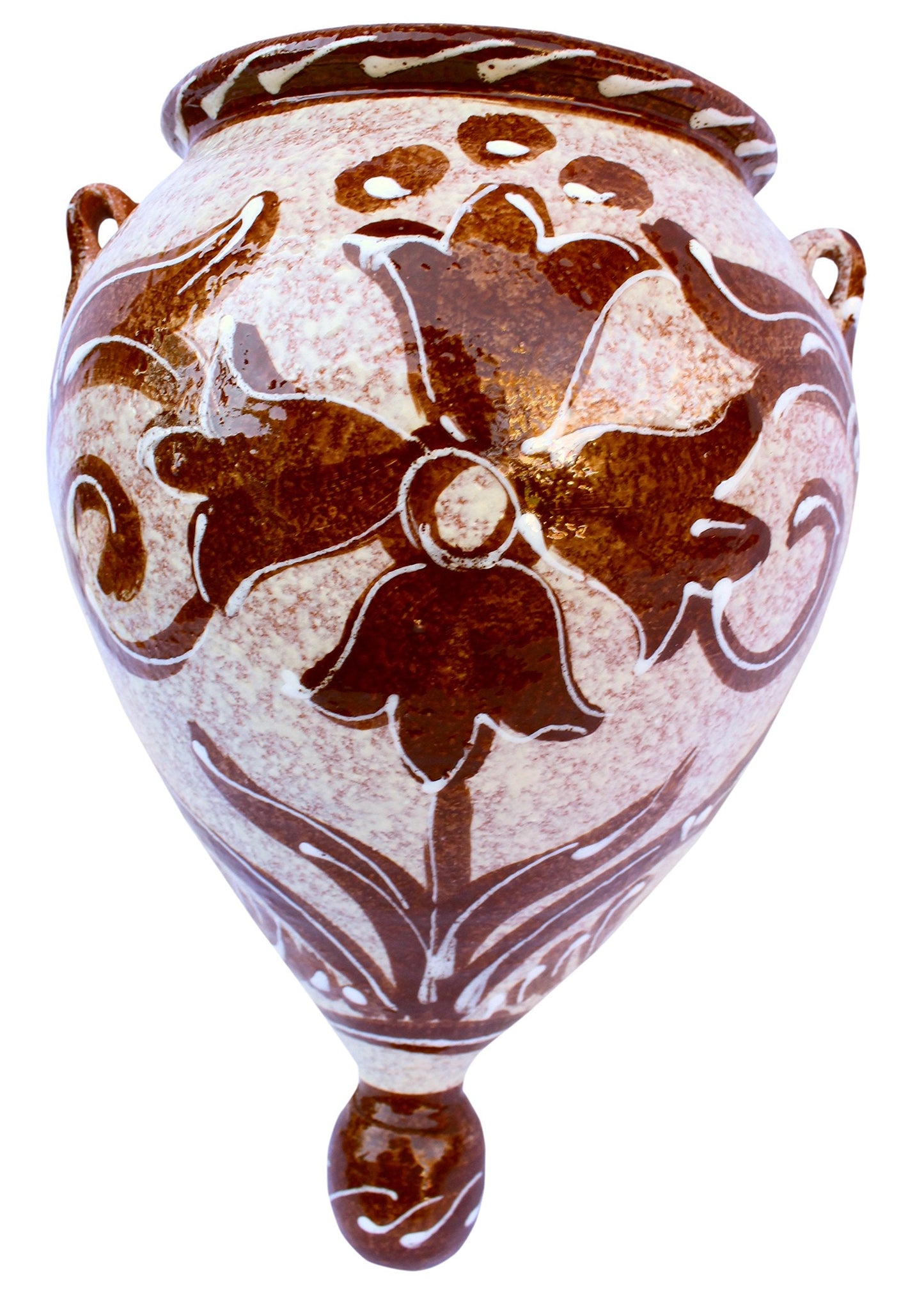 Cactus Canyon Ceramics Hand-Painted Spanish Orza Wall Flower Pot, Spanish Cafe