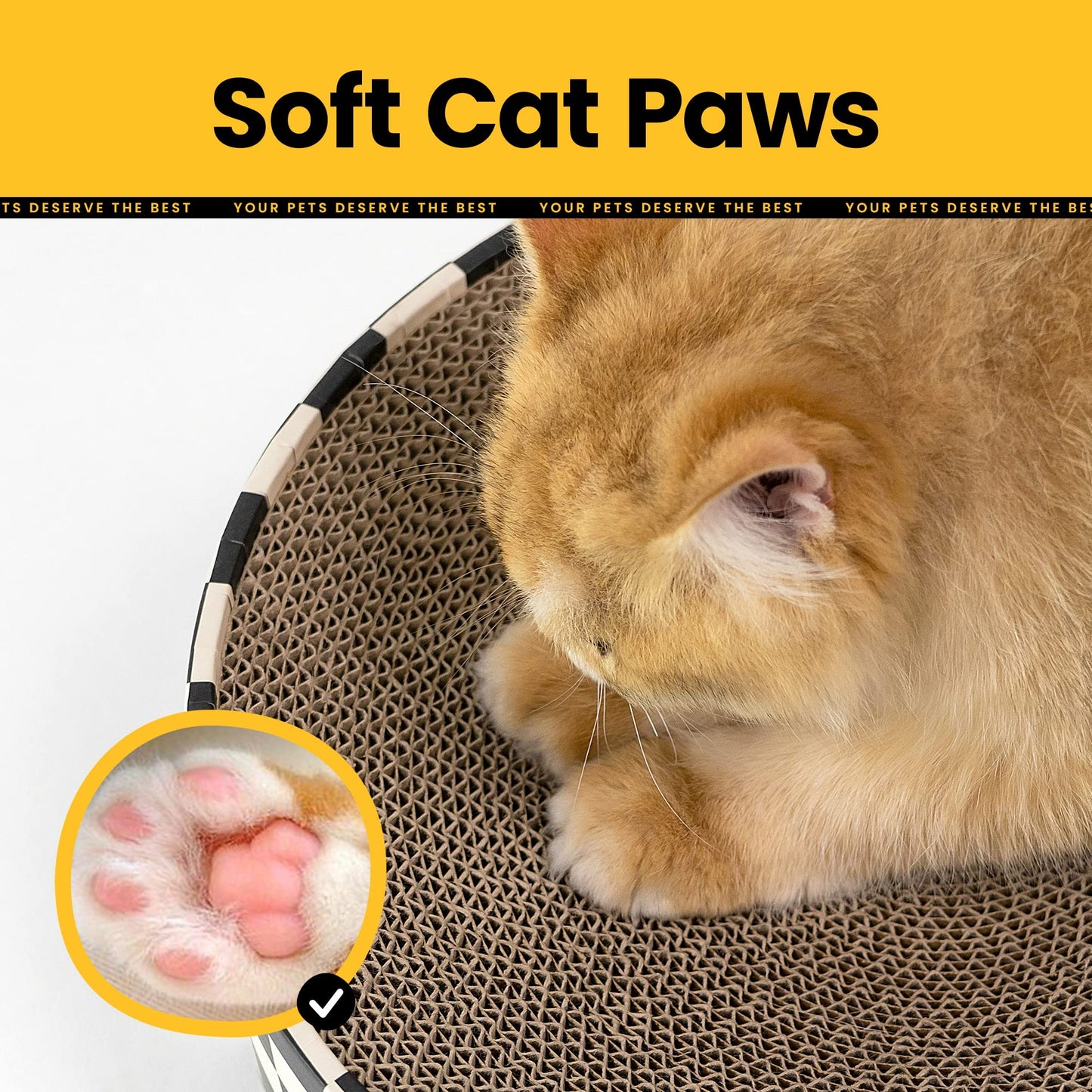 Conlun Cat Scratcher Cardboard,2 in 1 Oval Cat Scratch Pad Bowl for Indoor Kitty Grinding Claw,Round Kittens Scratching Board Corrugated Lounge Pet Beds&Furniture Protector for Couch&Carpets&Sofas