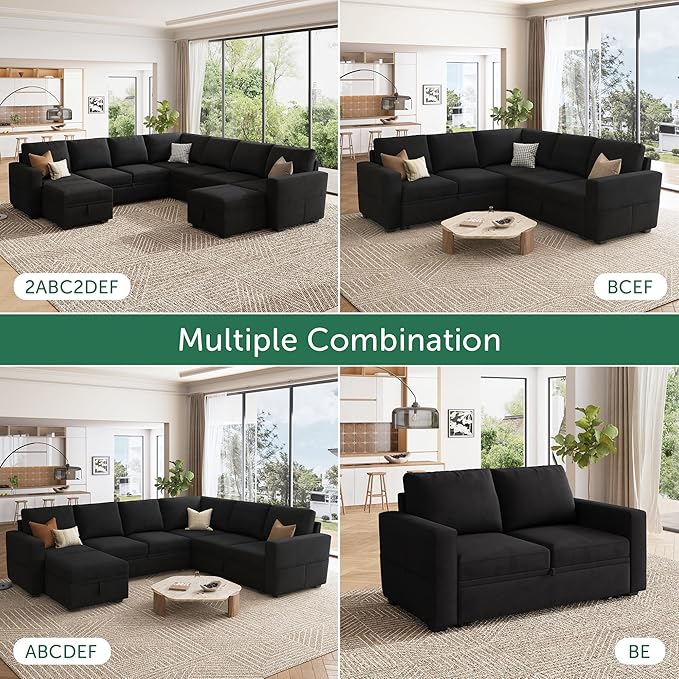 HONBAY Modular Sectional Sleeper Sofa