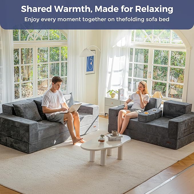 MAXYOYO Convertible Sofa Bed, Folding Sleeper Chair