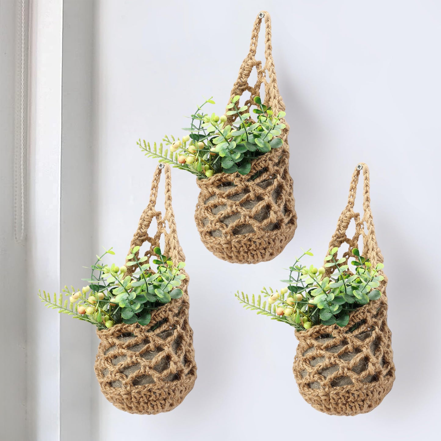 Shineloha 3 Packs Hanging Planters for Indoor Plants up to 4 in., Wall Plant Holder | Plant Hanger Indoor, Wall Planters for Indoor Plants, Hanging Plant (3PK, for 4 inch Pot)
