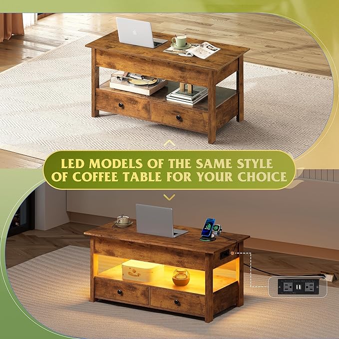 WLIVE Coffee Table, Lift Top Coffee Table