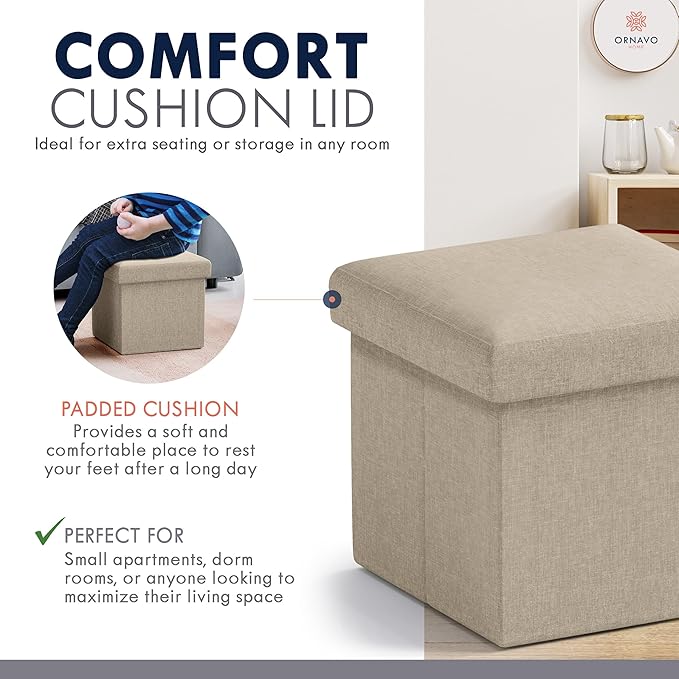 Ornavo Home Small Storage Ottoman,