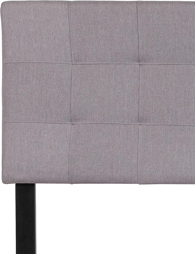 Flash Furniture Bedford Tufted Upholstered Full Size Headboard in Light Gray