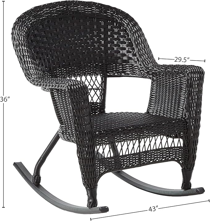 Jeco 3 Piece Rocker Wicker Chair Set