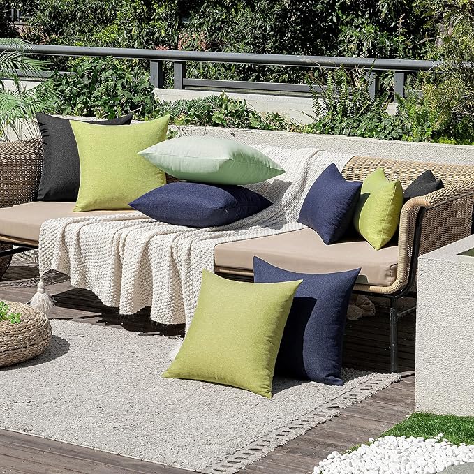 MIULEE Pack of 2 Decorative Outdoor Solid Waterproof Throw Pillow Covers Euro