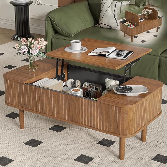 Fluted Lift Top Coffee Table