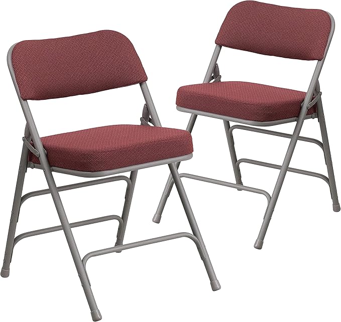 Flash Furniture 2 Pack HERCULES Series Premium Curved Triple Braced & Double