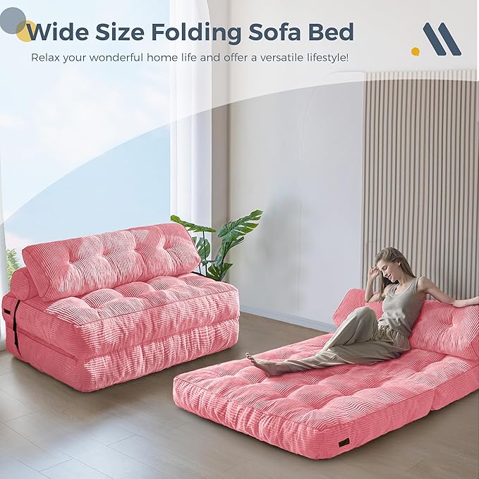 MAXYOYO Folding Sofa Bed, Convertible Sleeper Chair