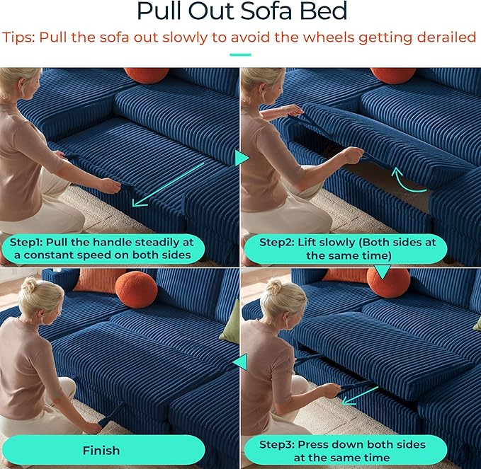 LINSY HOME Sectional Sleeper Sofa