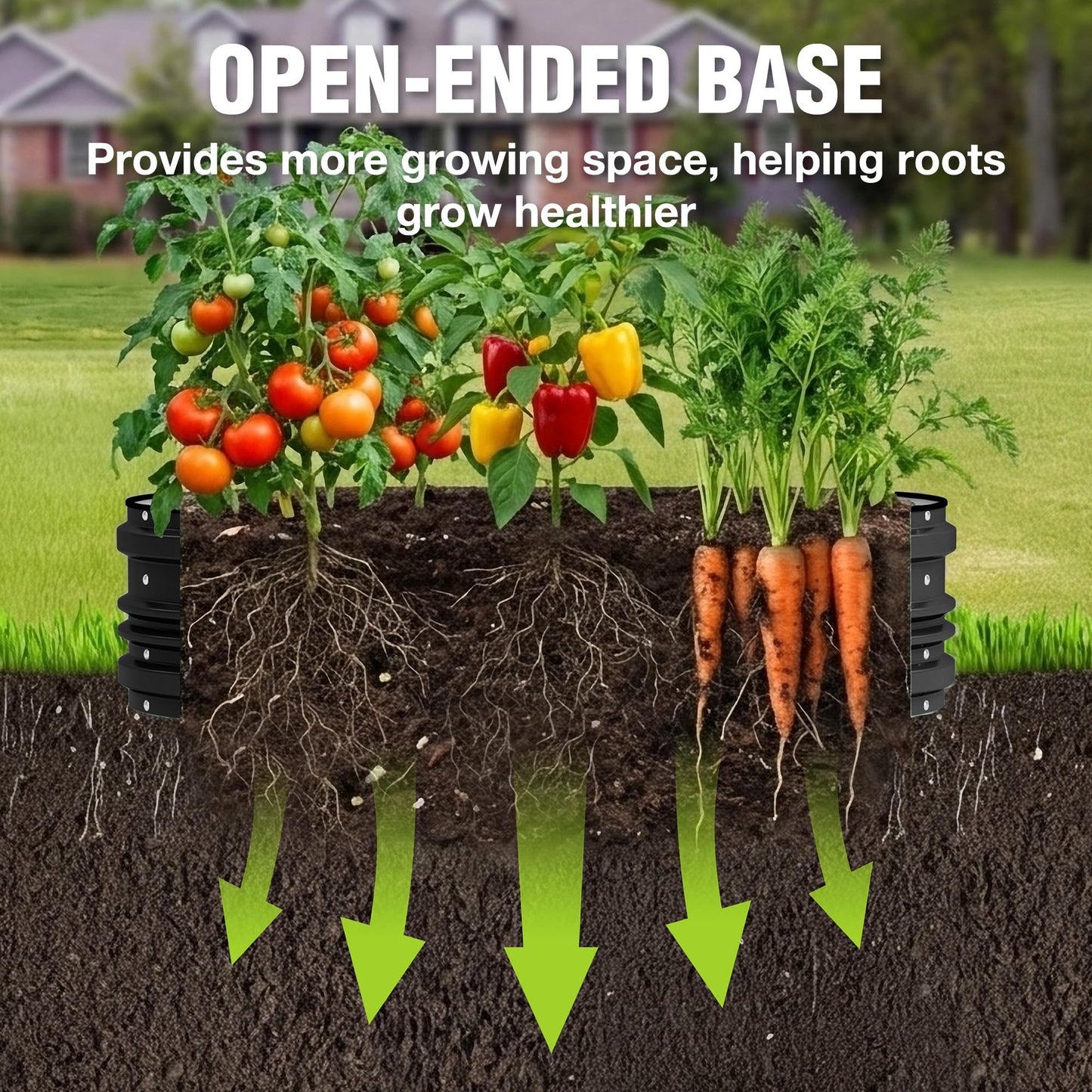 WORKPRO 2PK 4x2x1ft Outdoor Galvanized Raised Garden Bed Kit, Rust & Corrosion Protection, Easy Assembly, Safe Edge, Ideal for Vegetables & Flowers, Black