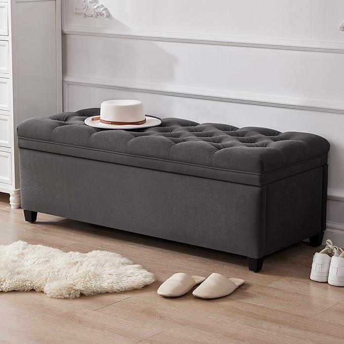 Mangodan 50" Storage Ottoman Bench, Tufted Ottoman