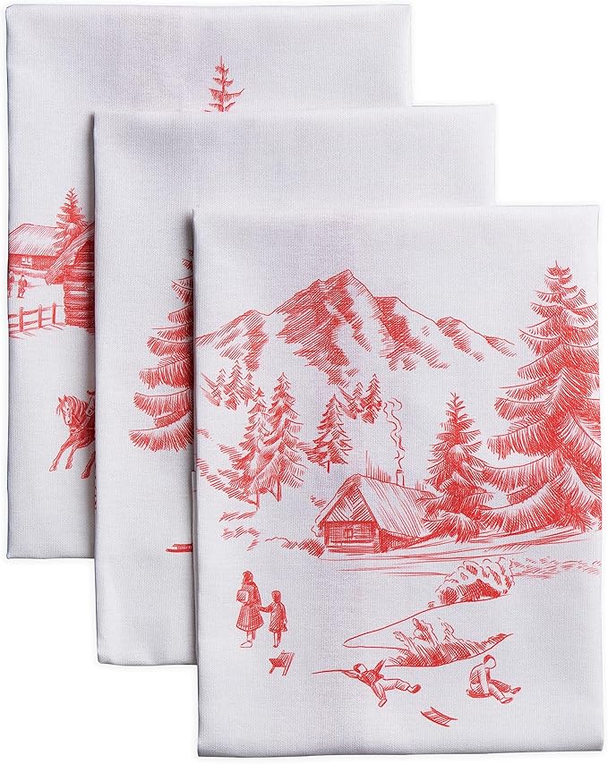 Maison d' Hermine Kitchen Towels Set of 3 100% Cotton 20" x 27.5" Reusable