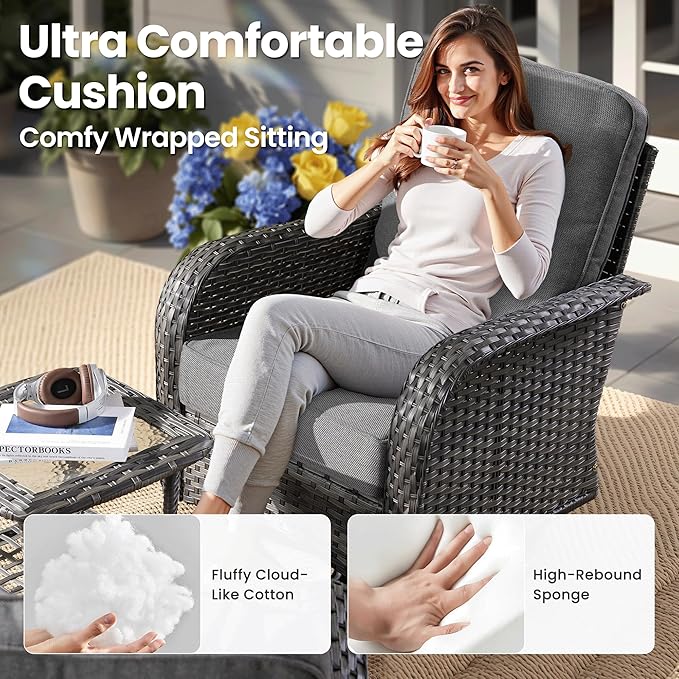 ovios 8-Piece Patio Furniture Set, Outdoor Wicker Sofa