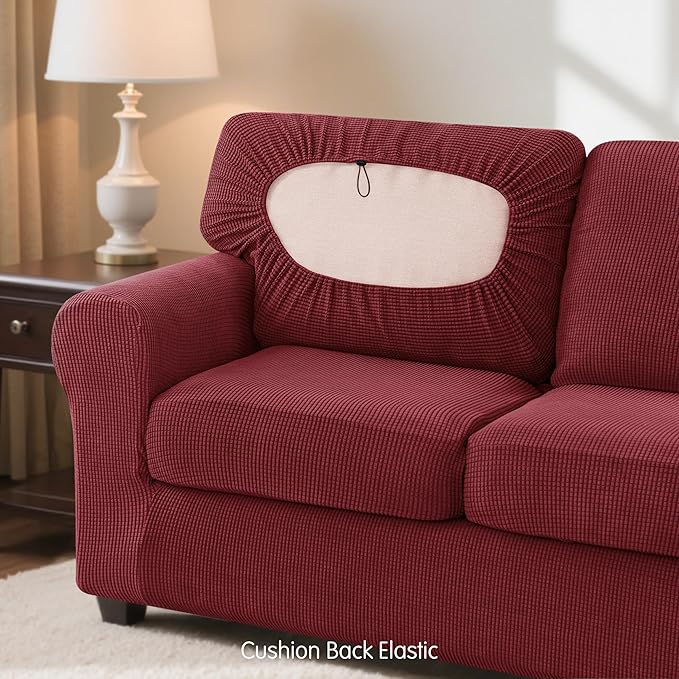 SUBRTEX 3 Pieces Stretch Sofa Slipcover Sets Couch Cover Sets Backrest Cushion