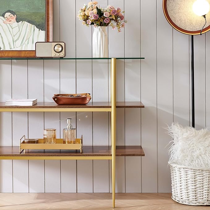 LumFurn Glass Console Table for Living Room, Foyer & Entrance, H41 x W14 x