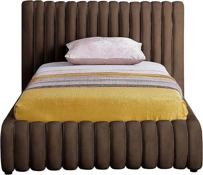 Meridian Furniture NicoBrown-T Nico Collection Modern | Contemporary Velvet