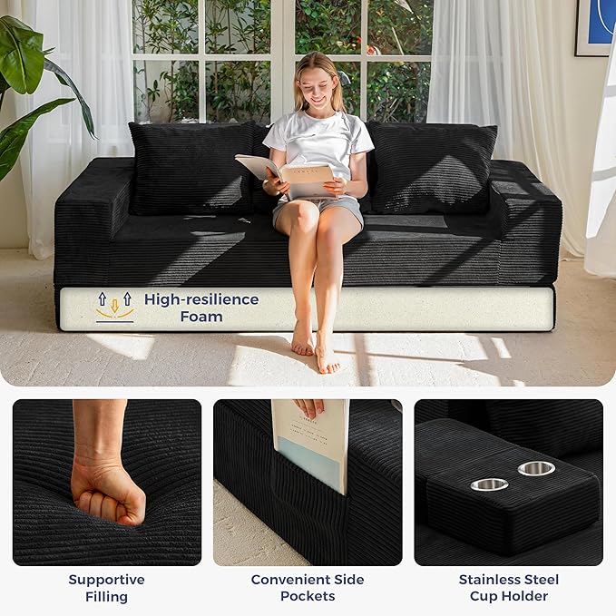 MAXYOYO Convertible Sofa Bed, Folding Sleeper Chair