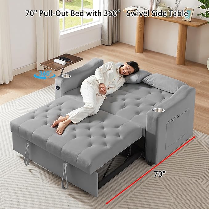 Auvsoce 53'' Convertible Sleeper Sofa Bed