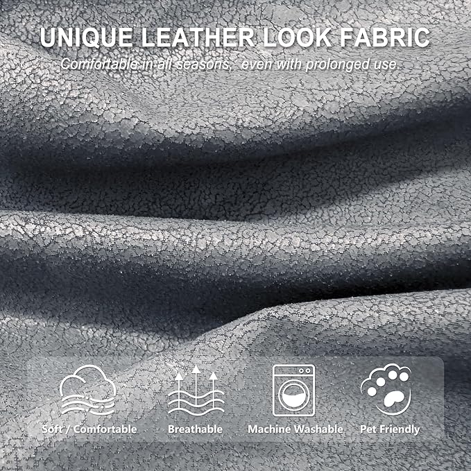ANARACHON Leather Look Recliner Couch Cover, 8-Pieces Stretch Recliner Sofa