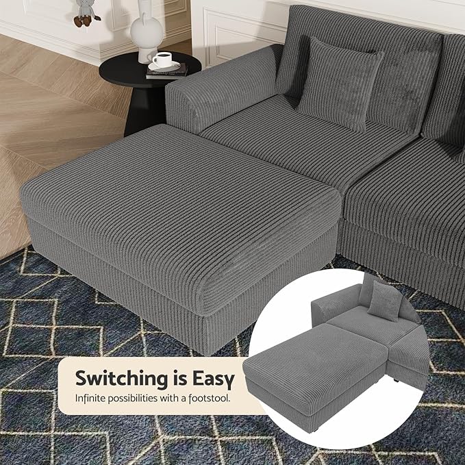Modular Sectional Sofa, Oversized U Shaped Couch, Convertible Sleeper Sofa