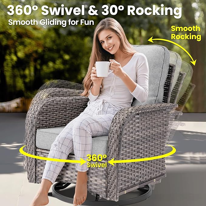 ovios 6 Pieces Patio Furniture Set, Outdoor Wicker Sofa Couch
