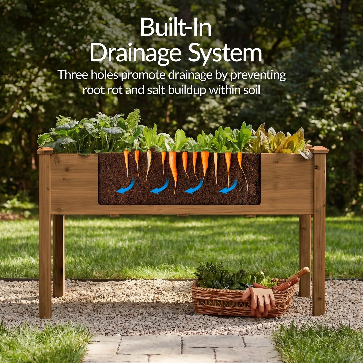 Best Choice Products 48 x 24 x 30 Inches Raised Garden Bed, Elevated Wood Planter Box Stand for Backyard, Patio, Balcony with Bed Liner, 200 Pound Capacity - Acorn Brown