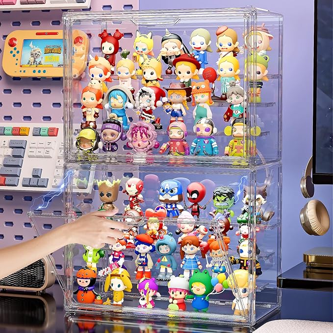 Clear Acrylic Display Case for Collectibles 4 Layer Hobby Figure Display Case