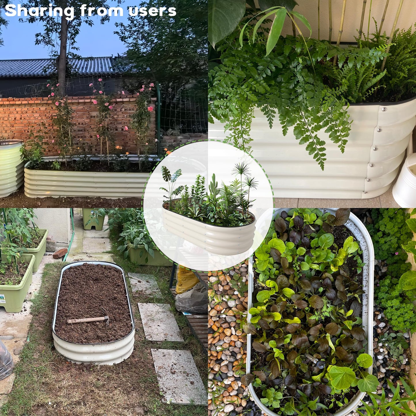 ToBoom Galvanized Raised Garden Bed Kit Outdoor Metal Garden Planter Box for Backyard Gardening, Planting Vegetables, and Patio (47.2"x23.6"x11.8")