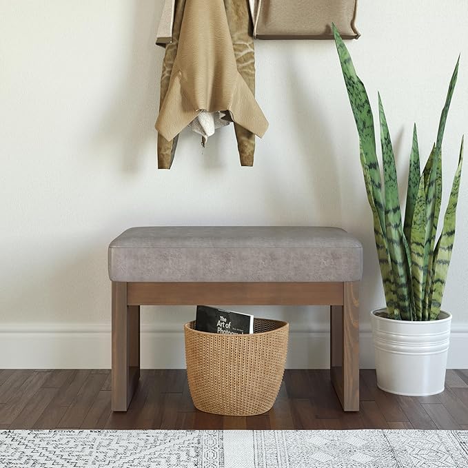 SIMPLIHOME Milltown Small Ottoman Bench