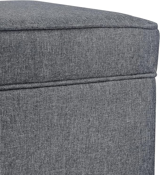 Adeco 17.5" Square Fabric Ottoman