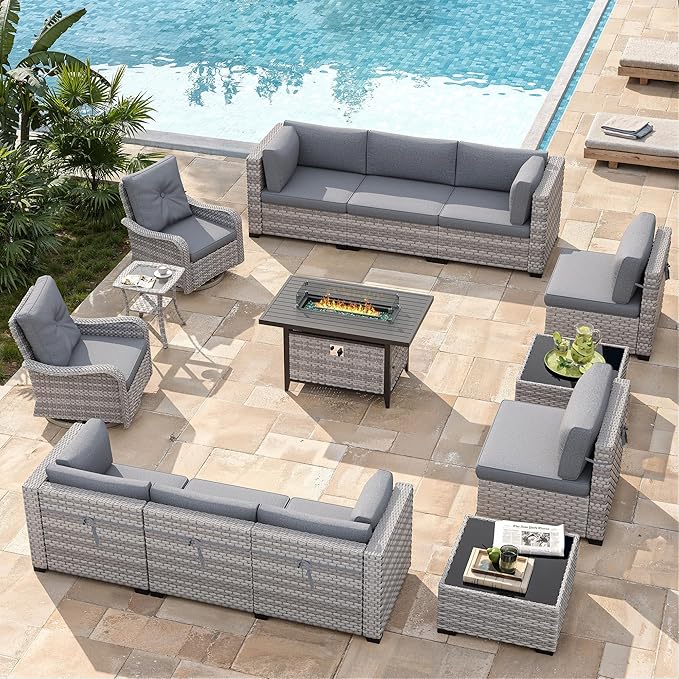 10-Seat Outdoor Wicker Patio Furniture Set