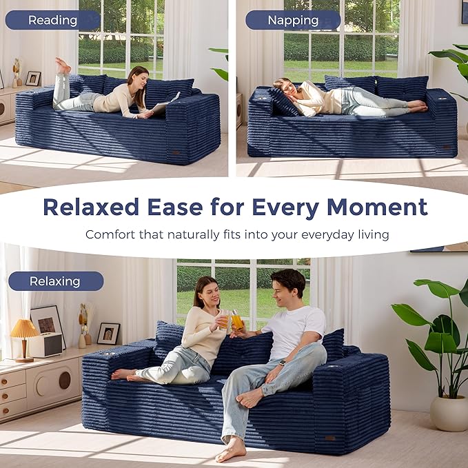 MAXYOYO 79" Oversized Boneless Loveseat Sofa Couch