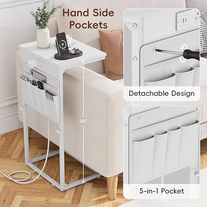 Vagusicc C Shaped End Table