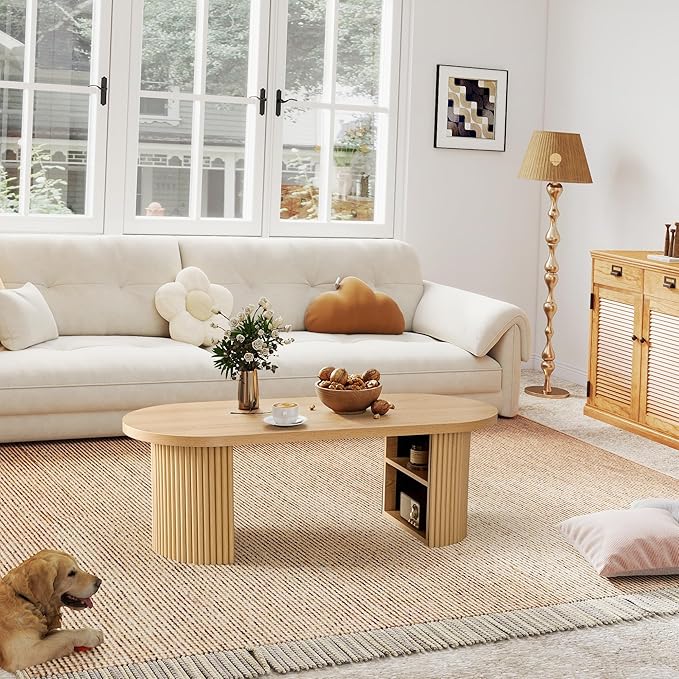 Oval Fluted Coffee Table