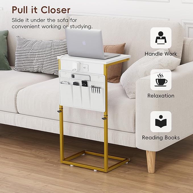 Vagusicc C-Shaped End Table