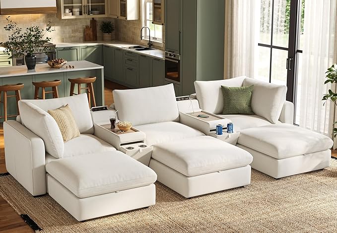 LINSY HOME Oversized Modular Sofa, Cloud Sectional Couch