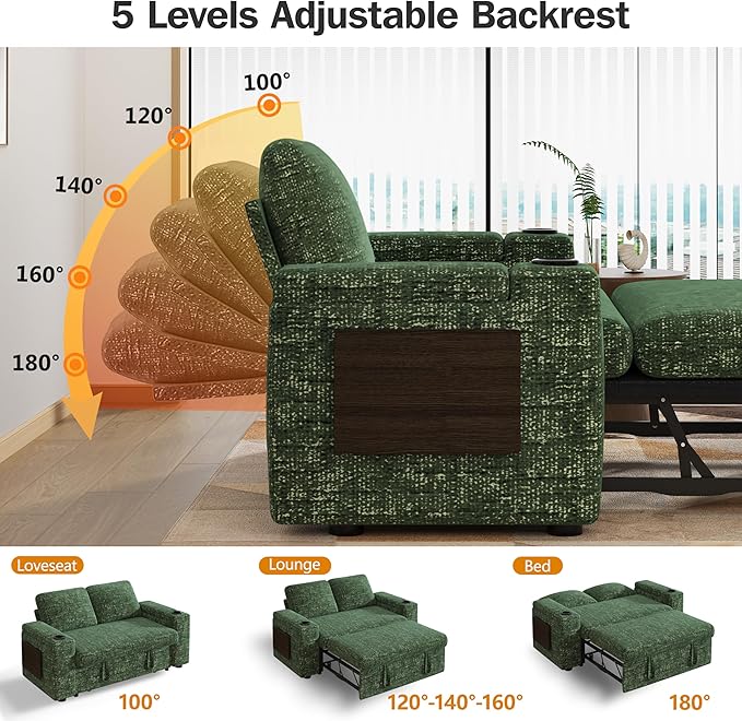 Vipbear 65" Loveseat Sleeper Sofa