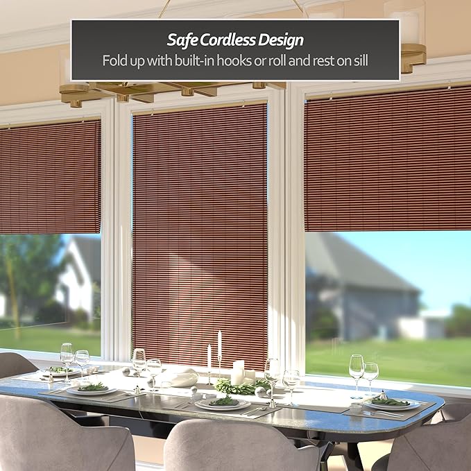 Red Lantern Bamboo Cordless Window Shade