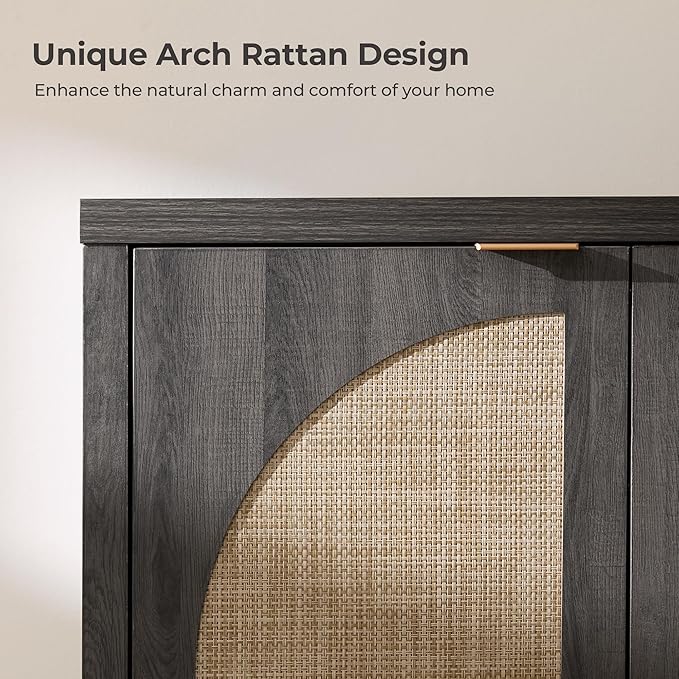 SICOTAS 68" W Rattan Sideboard Buffet Cabinet