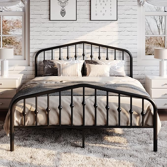 SHA CERLIN Full Size Metal Platform Bed Frame