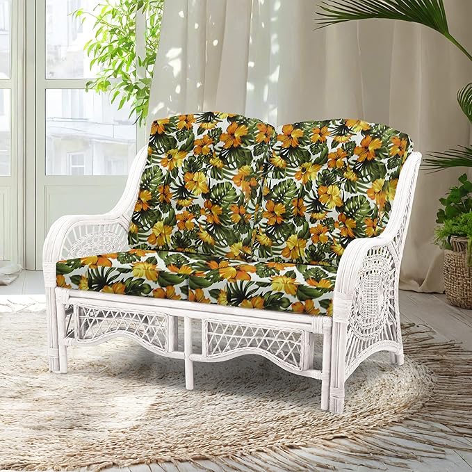 Malibu Lounge Loveseat Sofa Natural Rattan Wicker Handmade Design