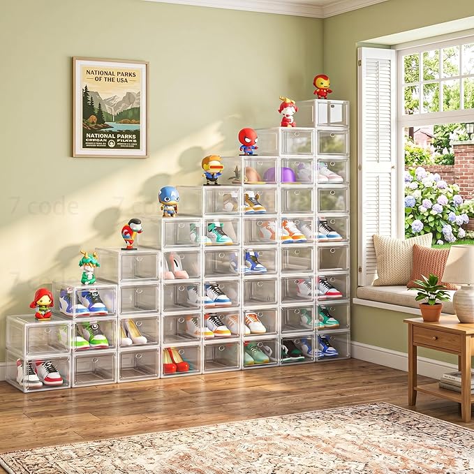 7 code Shoe Organizer, Collapsible Closet Storage Rack