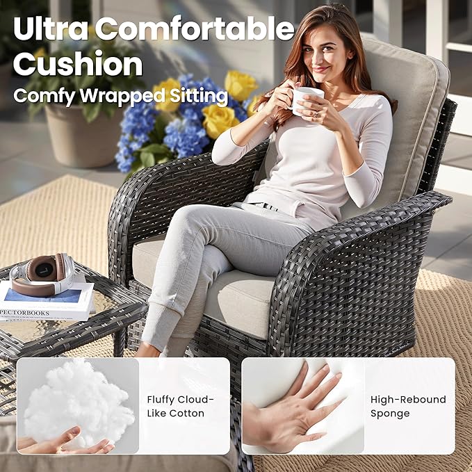 ovios 7-Piece Patio Furniture Set, Outdoor Wicker Sofa