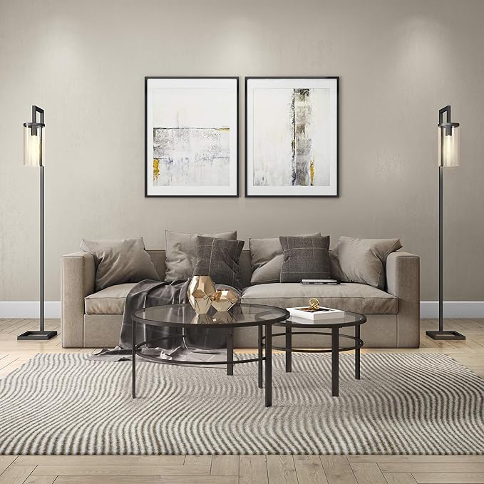 Henn&Hart Round Nested Coffee Table in Blackened Bronze, Coffee Table coffee