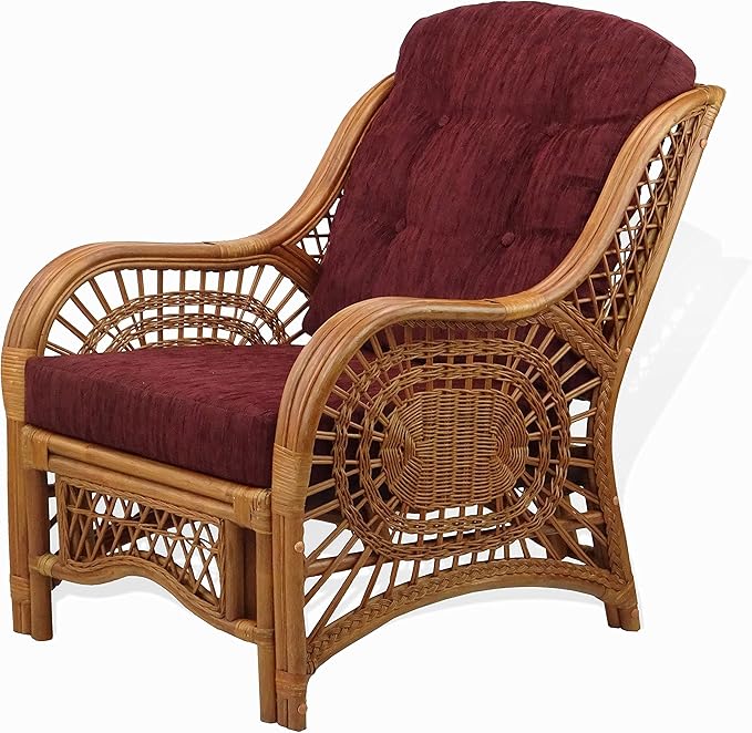 Malibu Lounge Living Accent Armchair Natural Rattan Wicker Handmade Design